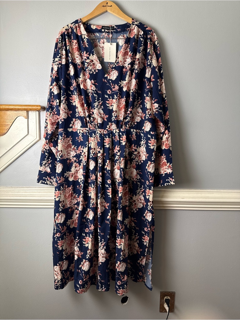 BloomChic Navy and Pink Floral Maxi Dress